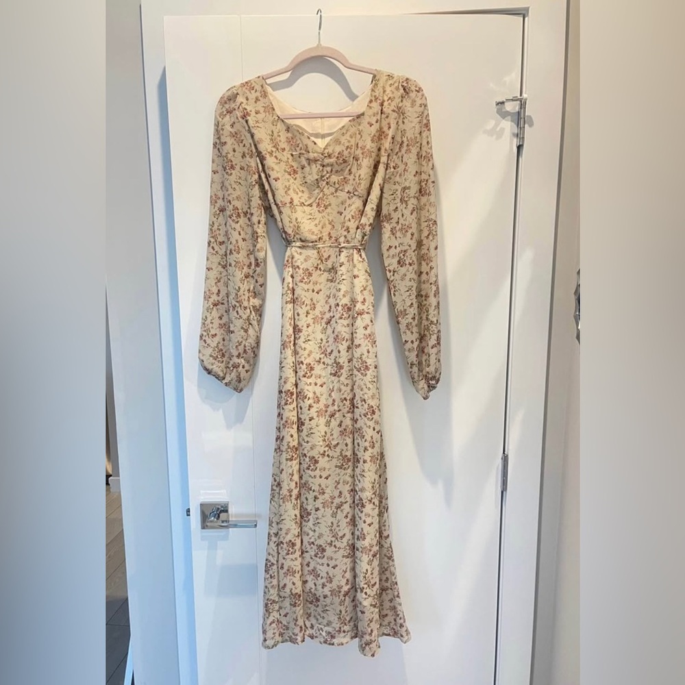Floral Cream Maxi Dress